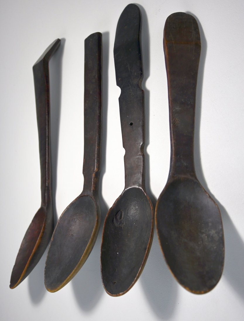 Lot of 4 Antique Ifugao Wooden Spoons Ex Museum (1 of 5)