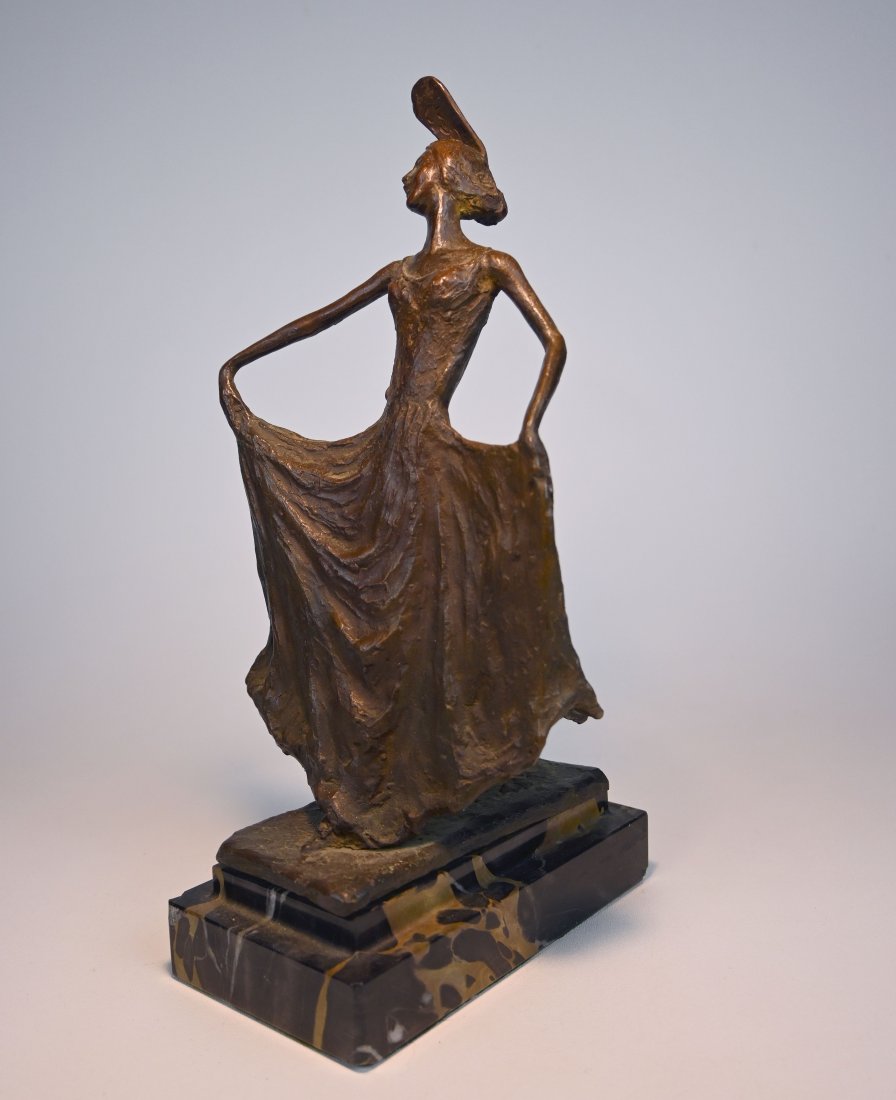 Victorian Bronze of a Dancer on Marble Base Ex Museum (1 of 6)