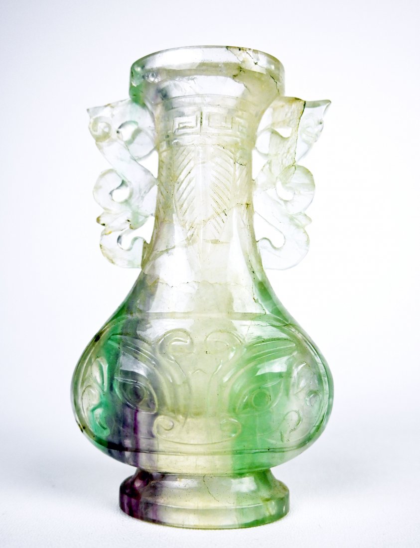 A Rare Fluorite stone vase with Mask face Ex Museum (1 of 5)
