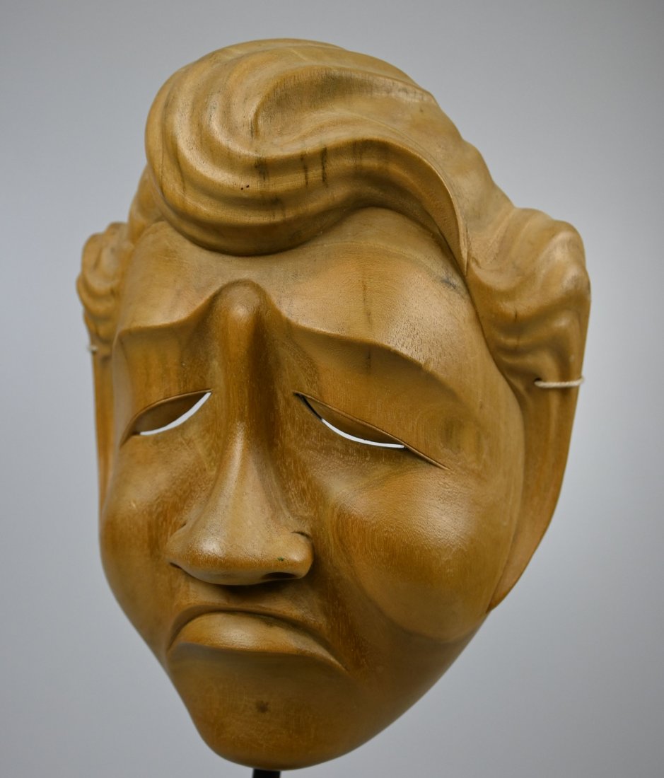 Beautiful Balinese Dance mask by I B Anom: This is a very finely carved wooden Dance mask by Master carver and world renowned mask maker I. B. Anom of Mas Village, Bali, Indonesia. This mask was purchased directly from Anom over several trips 