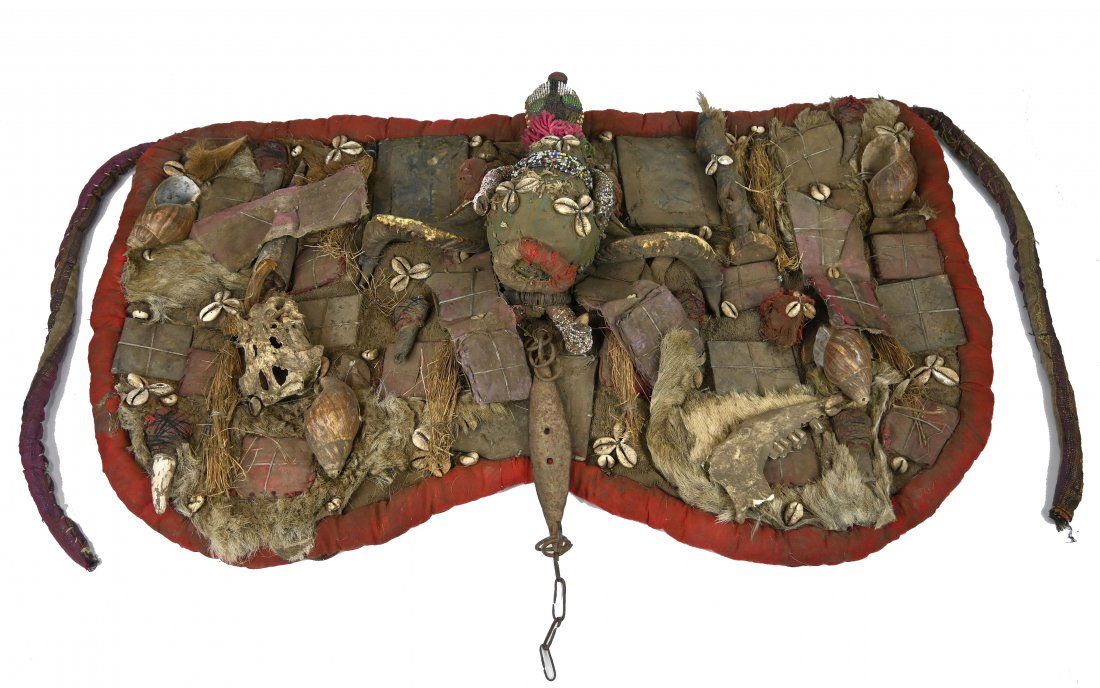 Yoruba Diviner Priest Apron with skulls,horns, snails (1 of 8)