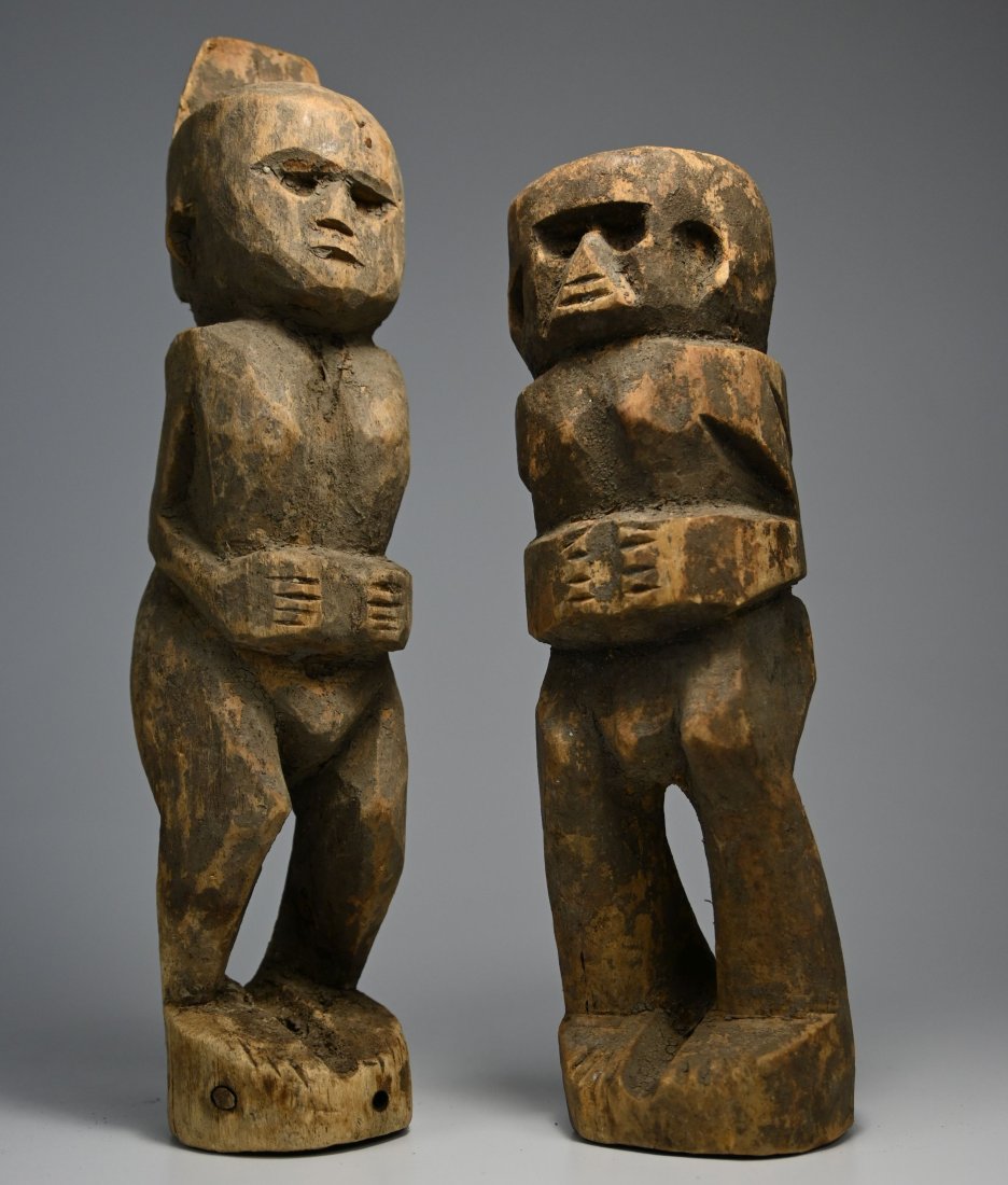Rare Pair Ahka Hilltribe Shrine Idols Field Collected (1 of 6)
