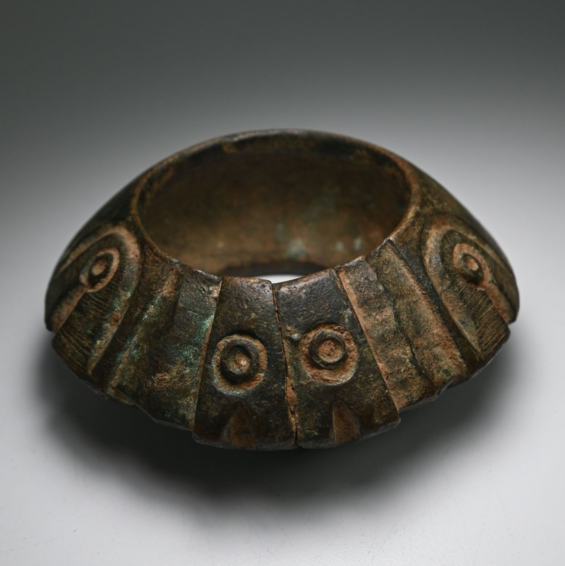 Ancient Yoruba Bronze Bangle with Incised designs (1 of 5)