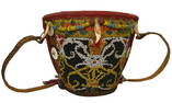 A Dayak Beaded Baby carrier Basket with Textile