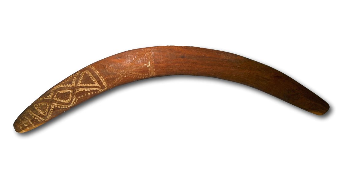 Aboriginal Boomerang with painted designs (1 of 6)
