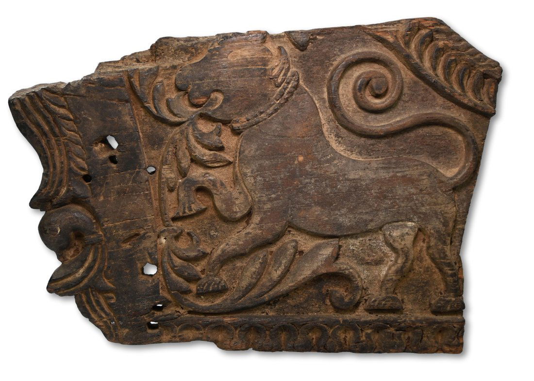 Architectural Element with Tiger Carving from India (1 of 7)