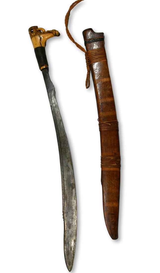 A Dayak Mandau Sword & Scabbard (1 of 8)