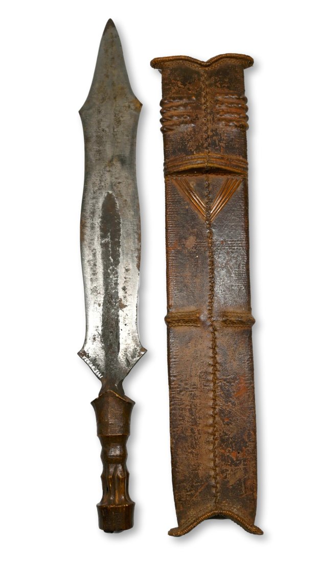 A Fine Old Salampasu Short Sword & Scabbard (1 of 1)