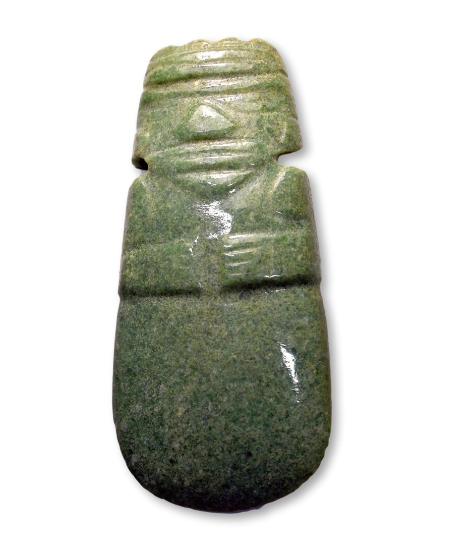 Ancient Apple Green Jade Axe God Celt Pendant (1 of 5)