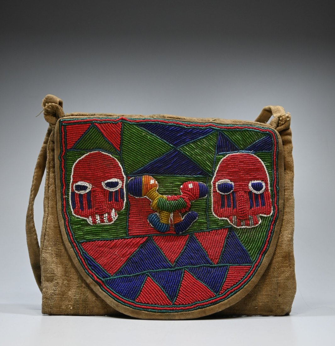 A Yoruba Beaded Priests or Diviners Bag Ex Marshall Mount (1 of 5)