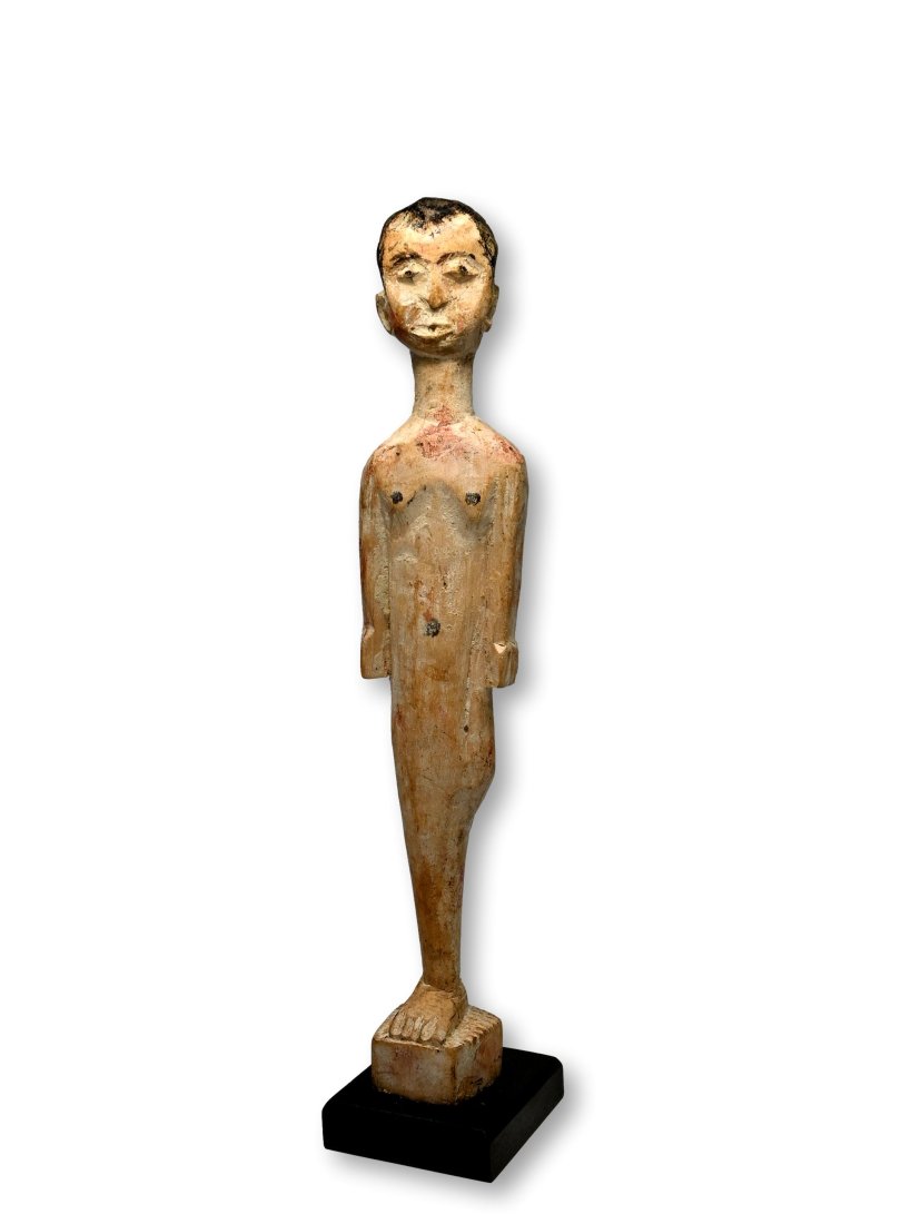 Adan Agevi Spirit Idol Ex Banks Collection: A carved wooden Vodun shrine idol known locally as "Agevi" which is described as a wooden or earthen statuette of a person, male or female, which has one arm, one leg or even one eye. Agevi is a repre
