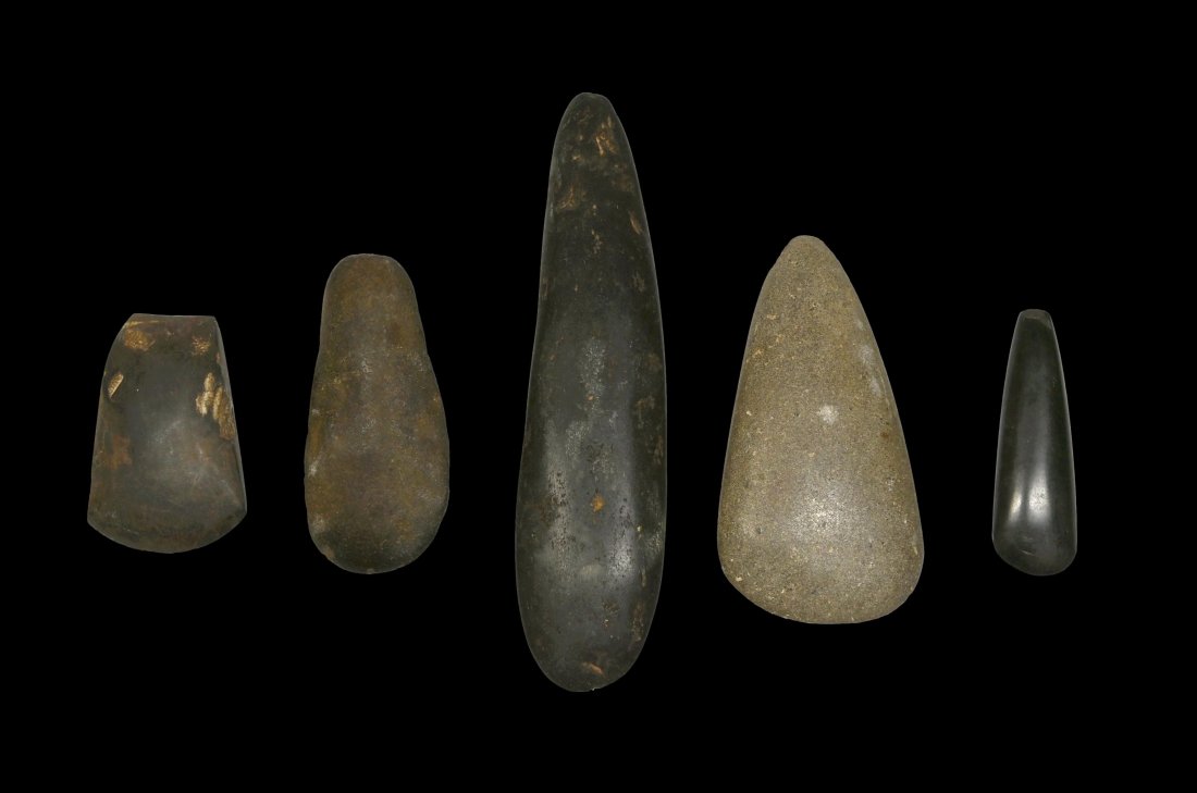 5 Stone Axe Heads from Papua New Guinea (1 of 1)