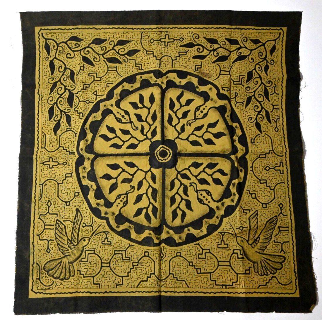 Shipibo Indian Ayahuasca Inspired Hummingbird Art, Hand painted Wall Hanging (1 of 6)