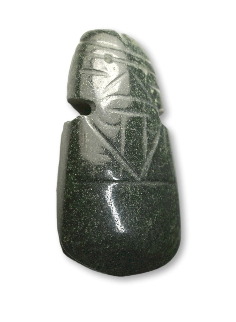 Ancient Bird God Green Jade Pendant (1 of 6)