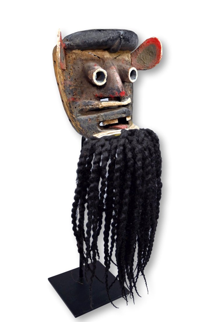 A Guere Mask with Long Woven Hair Beard Ex Scanzi Coll. (1 of 7)