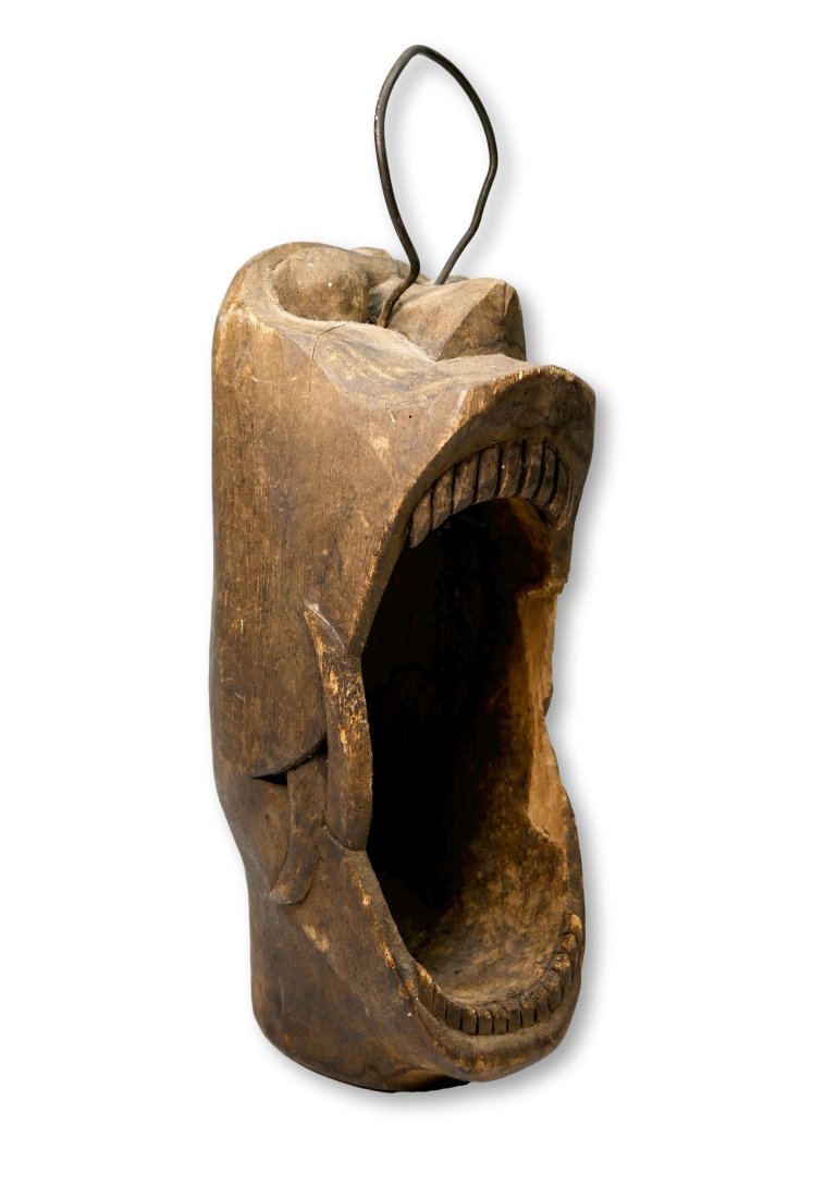 Old Dayak Wooden Lantern with Wide Open Mouth (1 of 7)