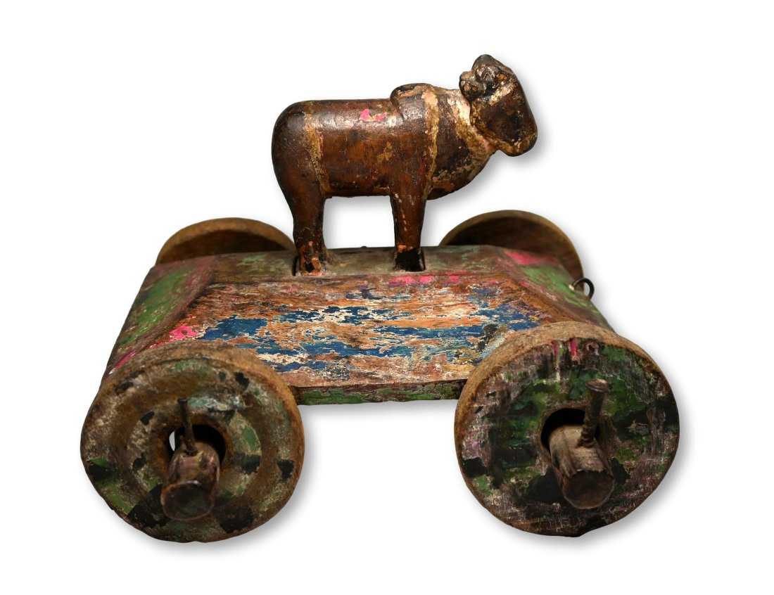 Antique Nandi The Sacred Bull Wooden Toy from India (1 of 6)