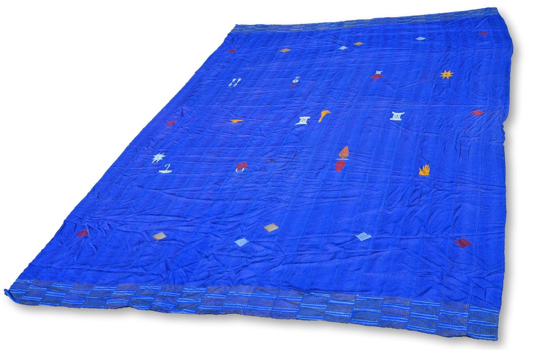 A Fine Old Ewe Kente Cloth with Hand Motif (1 of 5)