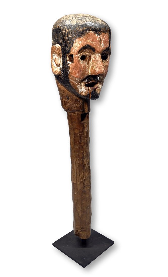 Antique Parade Head Of A Saint from Mexico Ex Banks Coll. (1 of 10)