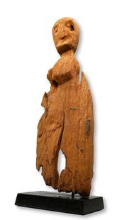 Ancient Ifugao Wood Relic Philippines, Ex Banks Collection: A very old, archaic remnant of a wooden sculpture, perhaps part of a wood house panel, architectural element or perhaps part of an ossuary, as the wood appears to be ancient and could perhaps be