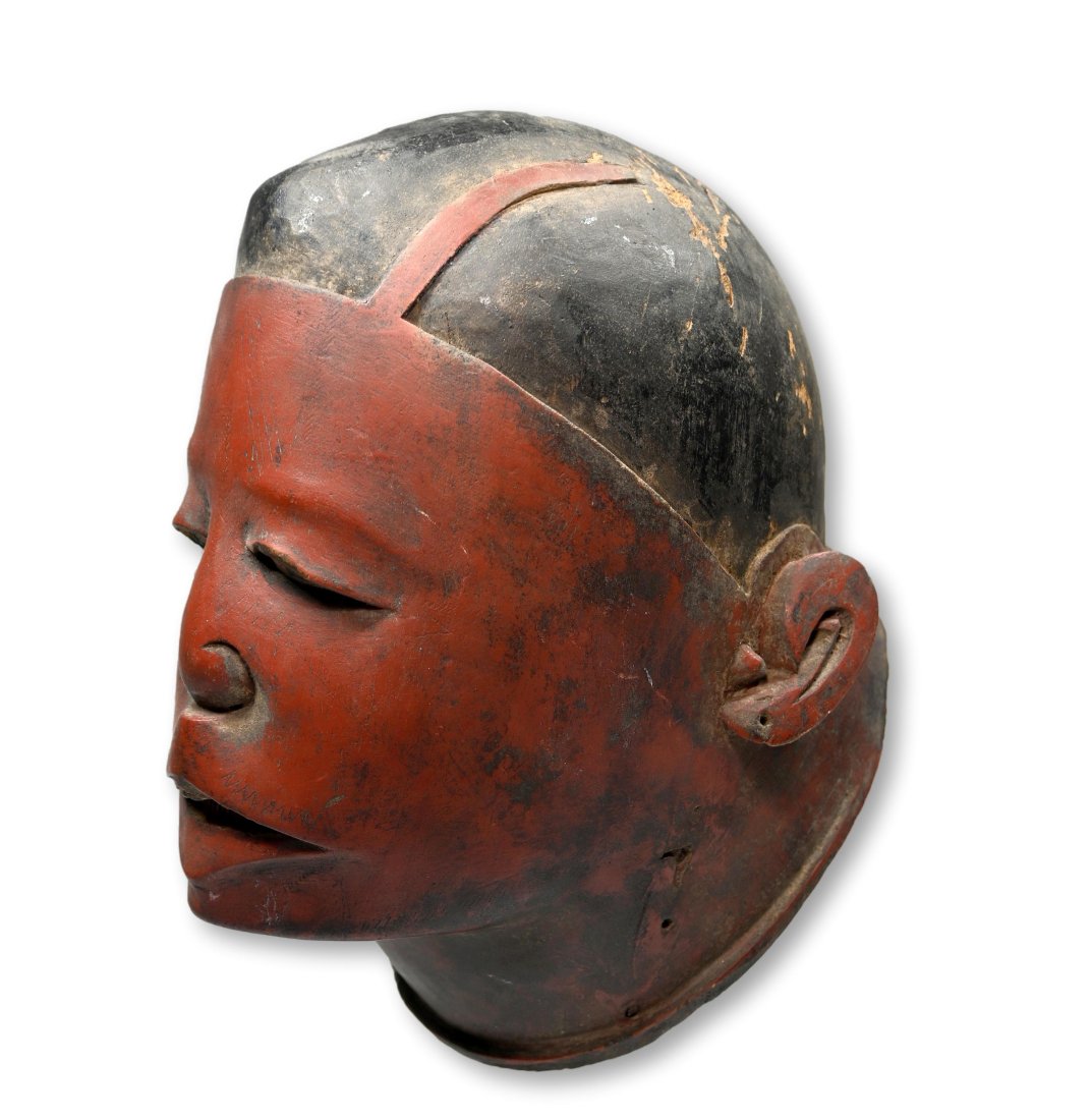 A Red Makonde Lipico Initiation Mask Ex Simmons collection (1 of 7)