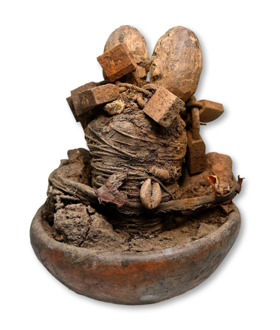 Ewe Vodoun Shrine Offering Bowl with Bound Spirit Idols Ex Simmons Collection (1 of 5)