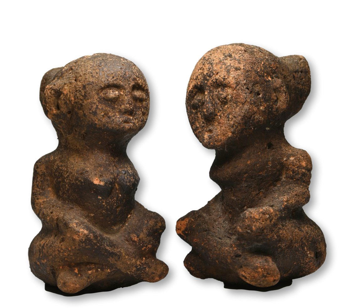 Rare Pair Of Luba Clay Shrine Idols Ex Rosen Collection. (1 of 5)