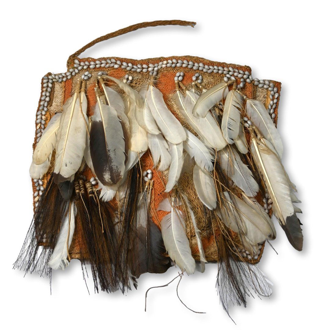 Old Medicine Bag Adorned with Feathers from New Guinea (1 of 8)