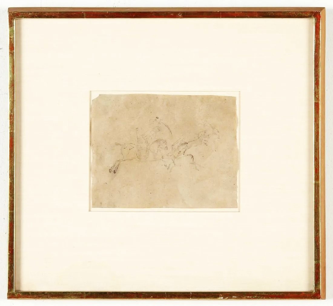 Ancient Persian Ink on paper Drawing Ex Moore College Of Art (1 of 3)