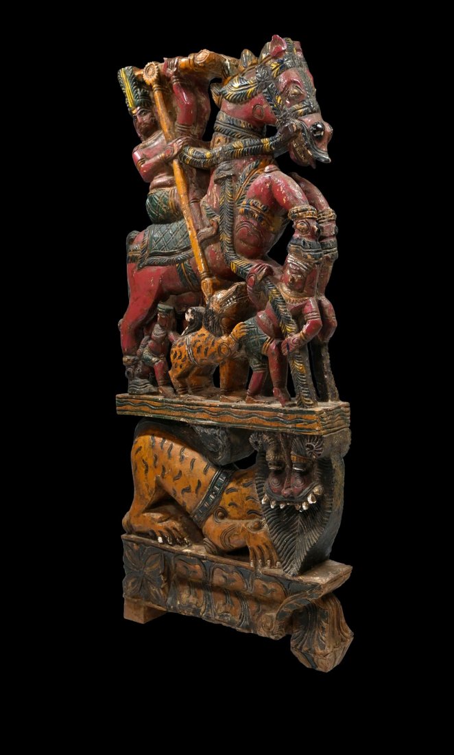 Magnificent Antique Indian Sculpture of a Royal Lion Hunt (1 of 10)