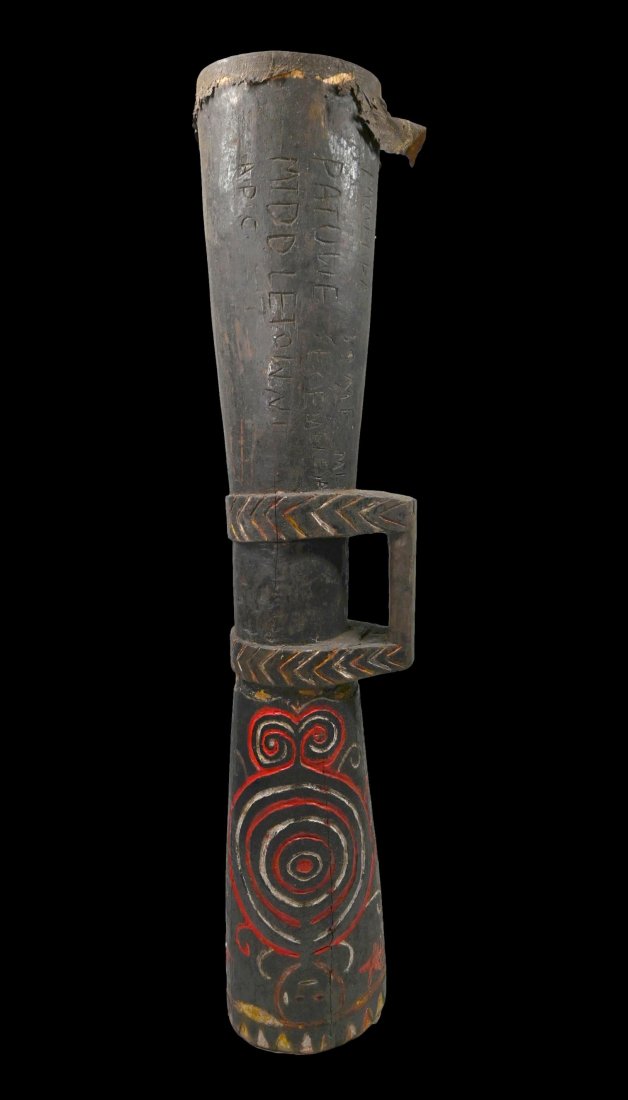 Old Gogodala Drum Collected by George Craig 1966 (1 of 8)