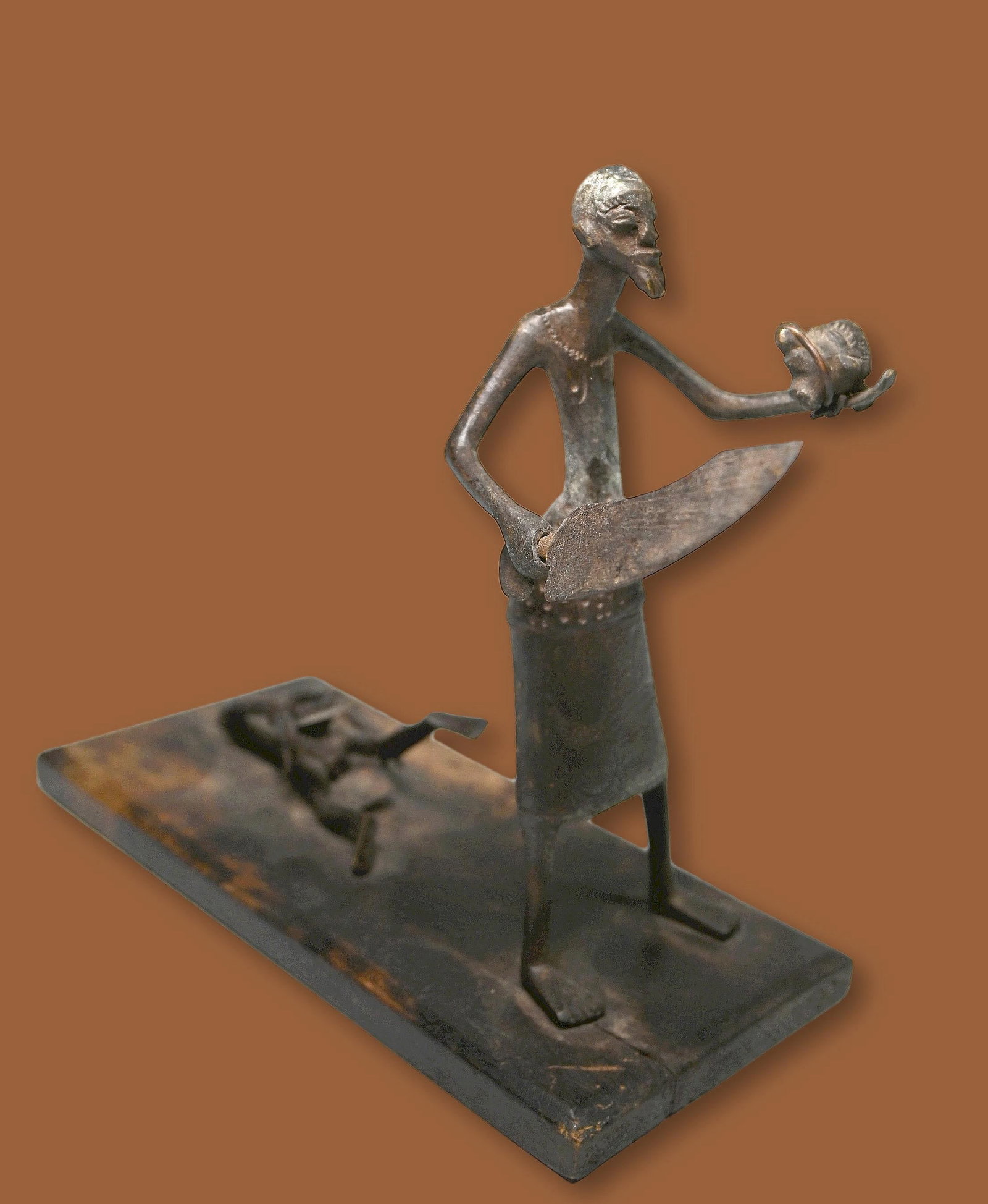 A Fon Bronze Sculpture of a Beheading Ex Levitt Collection: An Unusual bronze sculpture of an Executioner and a beheading, a very unique example, the only one we have ever come across. The Bronze measures 6.75 inches tall and wide on a custom display stand. Fo