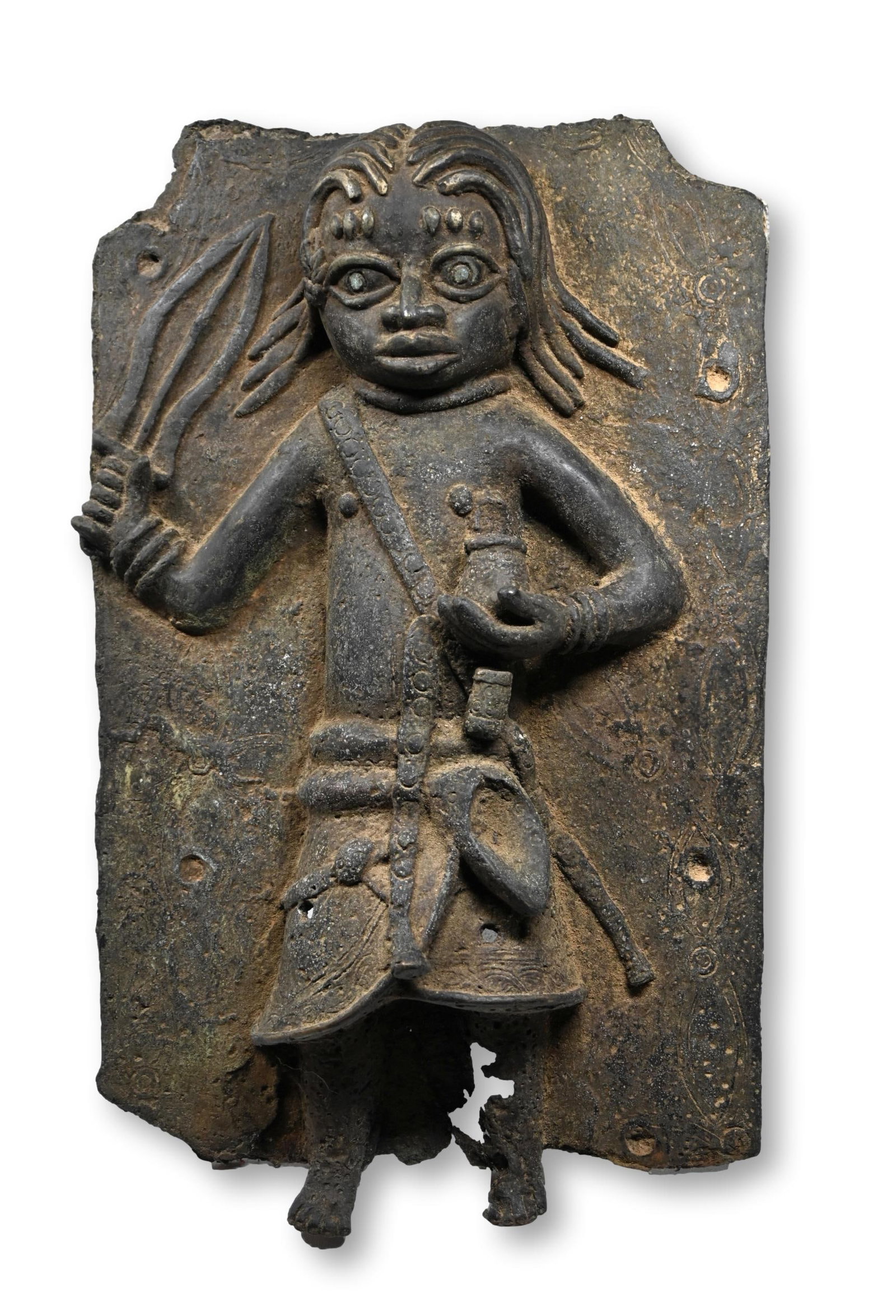 A Benin Bronze Panel of A Warrior (1 of 5)