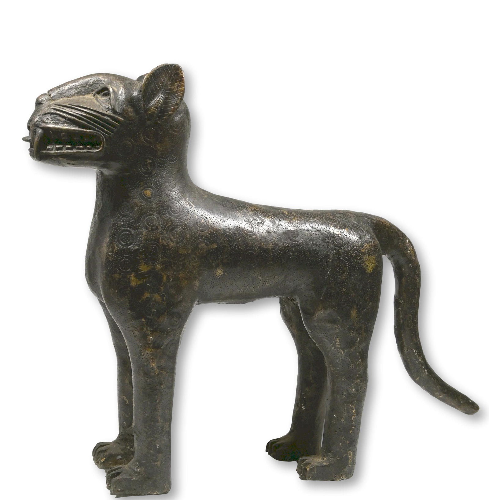 A Benin Style Bronze Leopard Sculpture (1 of 2)
