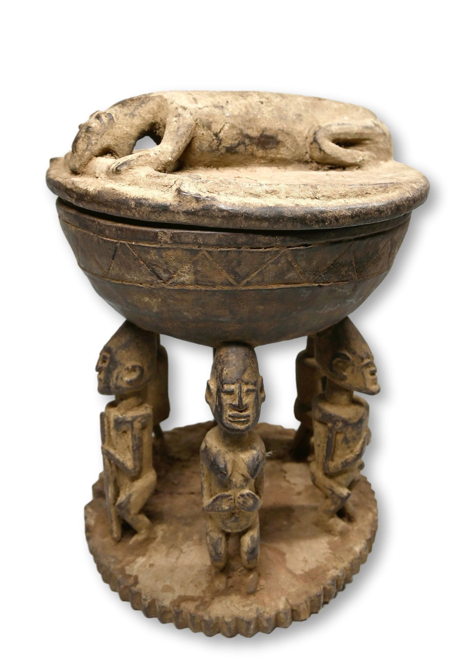 A Dogon Ceremonial Vessel Leopard Eating A Reptile (1 of 8)