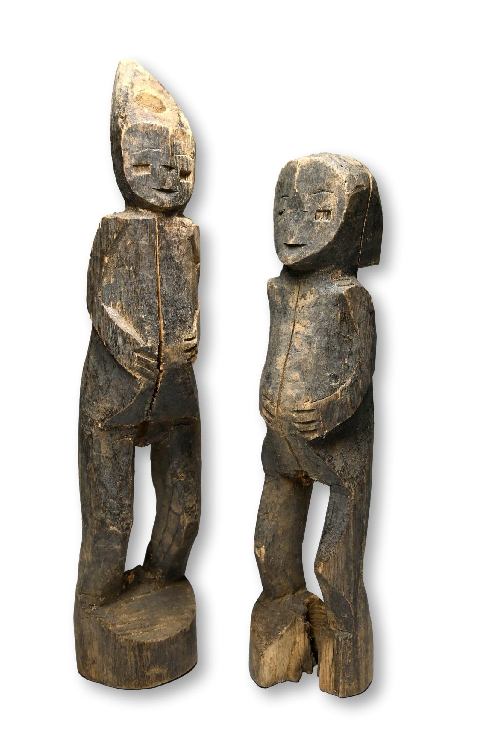 Rare Pair of Ahka Hilltribe Shrine Idols (1 of 1)