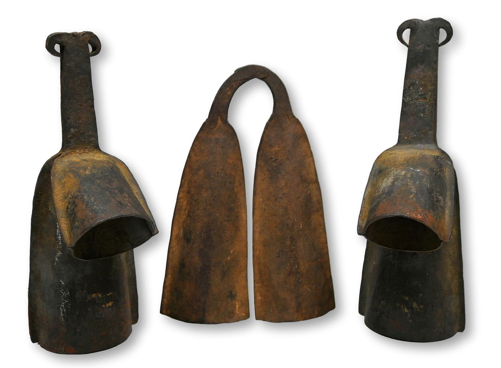 Lot of Three Double Gongs / Bells from West Africa (1 of 1)