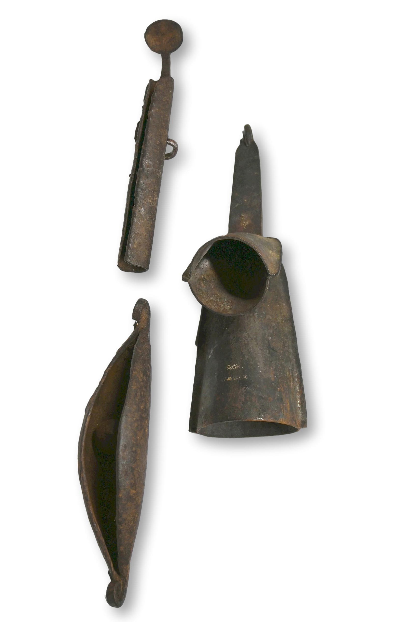Lot of Three Old Iron Percussion Bells (1 of 1)