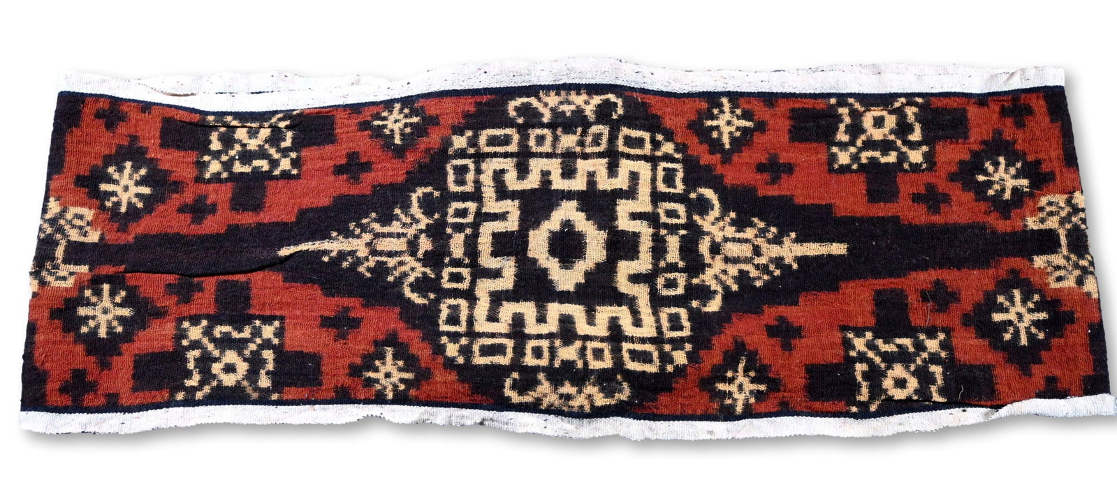 Rare Double Ikat Geringsing Textile from Bali: A very rare and desirable Double Ikat weaving known as Geringsing , the ritual cloth found only in Tenganan village, Bali, Indonesia. I collected this piece personally from the family of Ketut Panaca,
