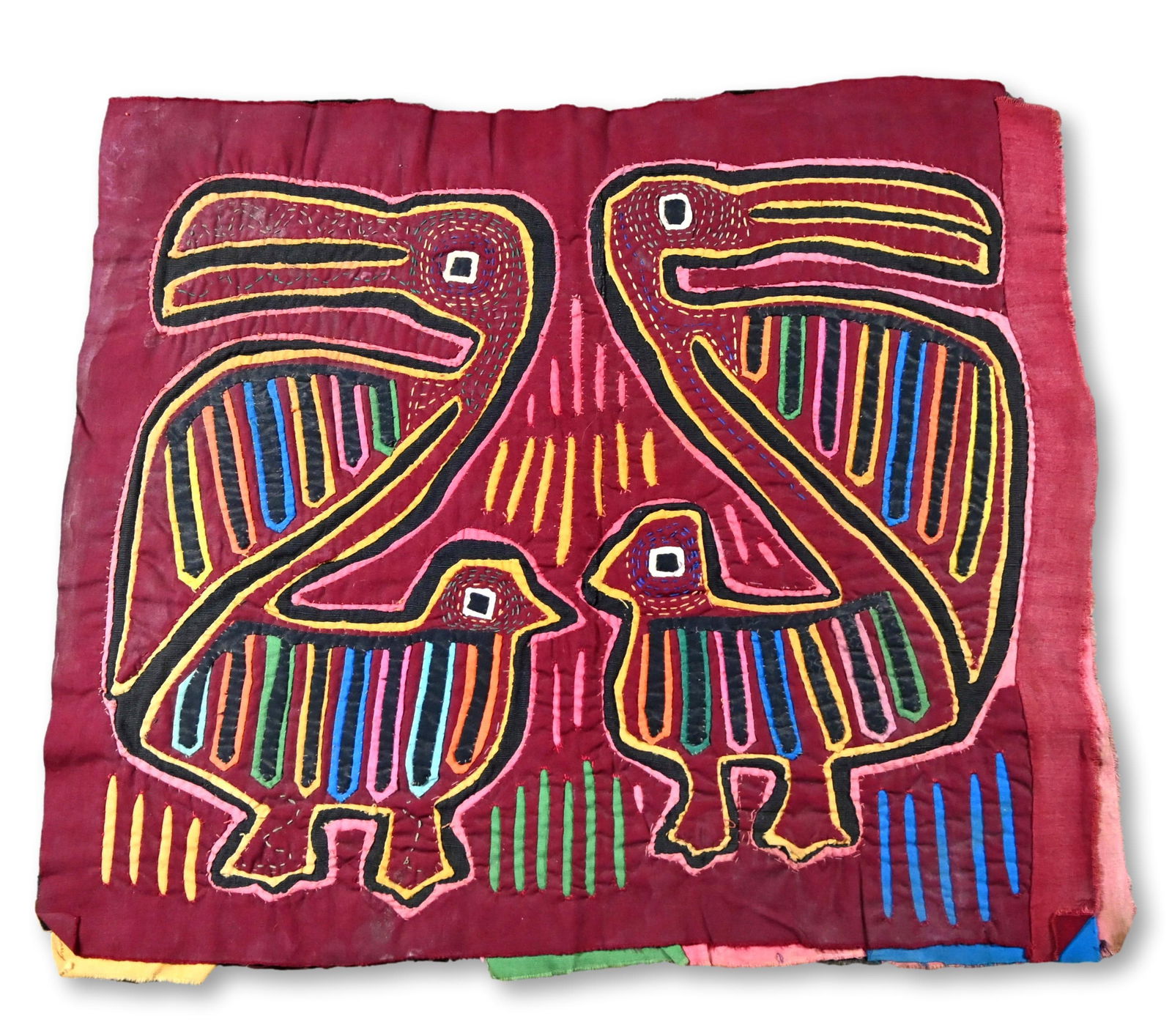 Antique Kuna Indian Mola Textile Twin Birds (1 of 4)