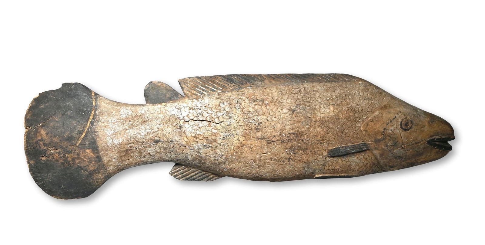 Large Bozo Carved Wooden Fish (1 of 7)