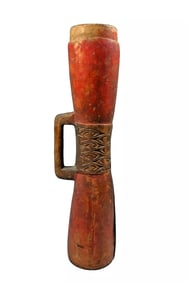 A Red Huon Gulf Ceremonial Drum