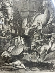 Battle Of Arbela Alexander The Great 1674 Lithograph