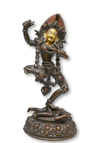 Tibetan Wrathful Dakini Bronze Sculpture