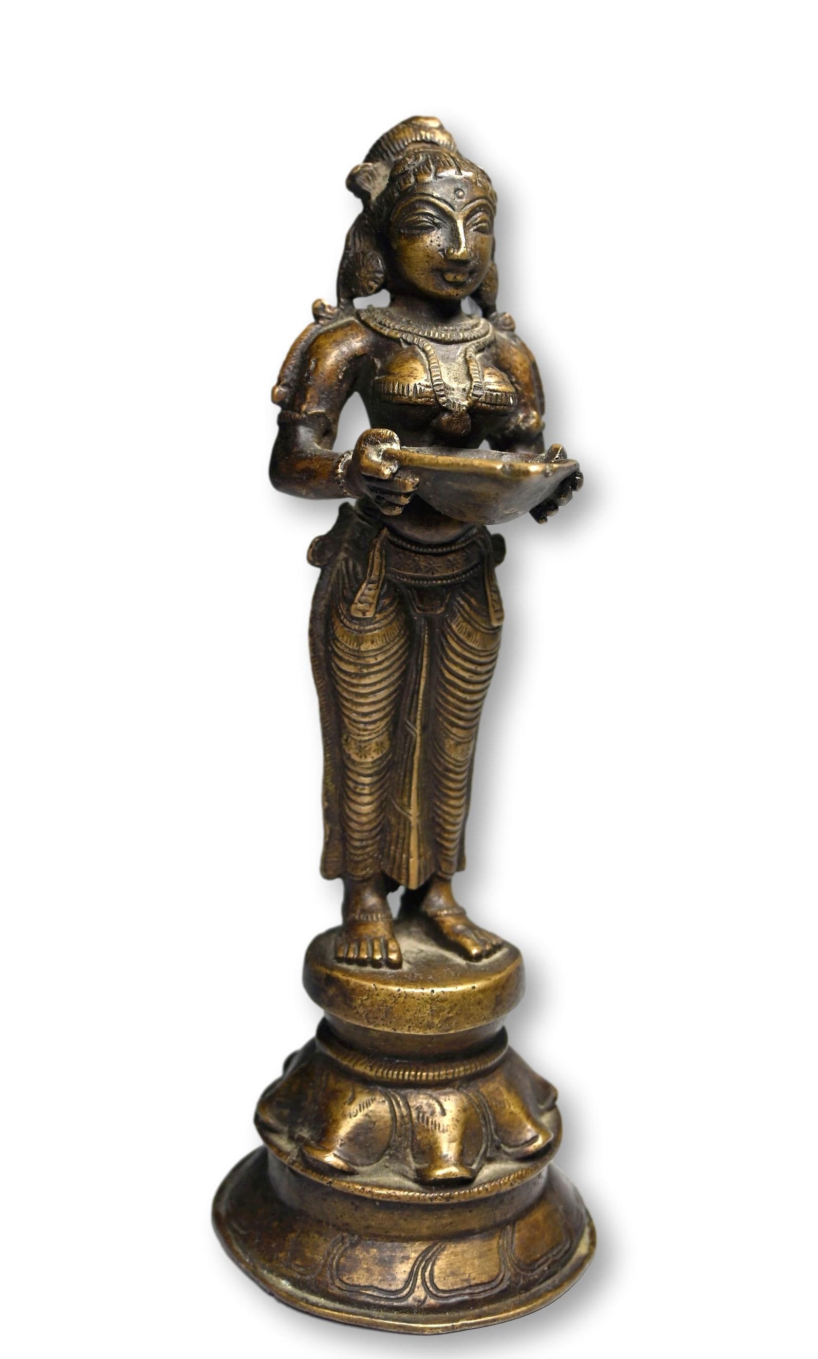 Antique Bronze Lakshmi Oil Lamp Altar sculpture (1 of 7)