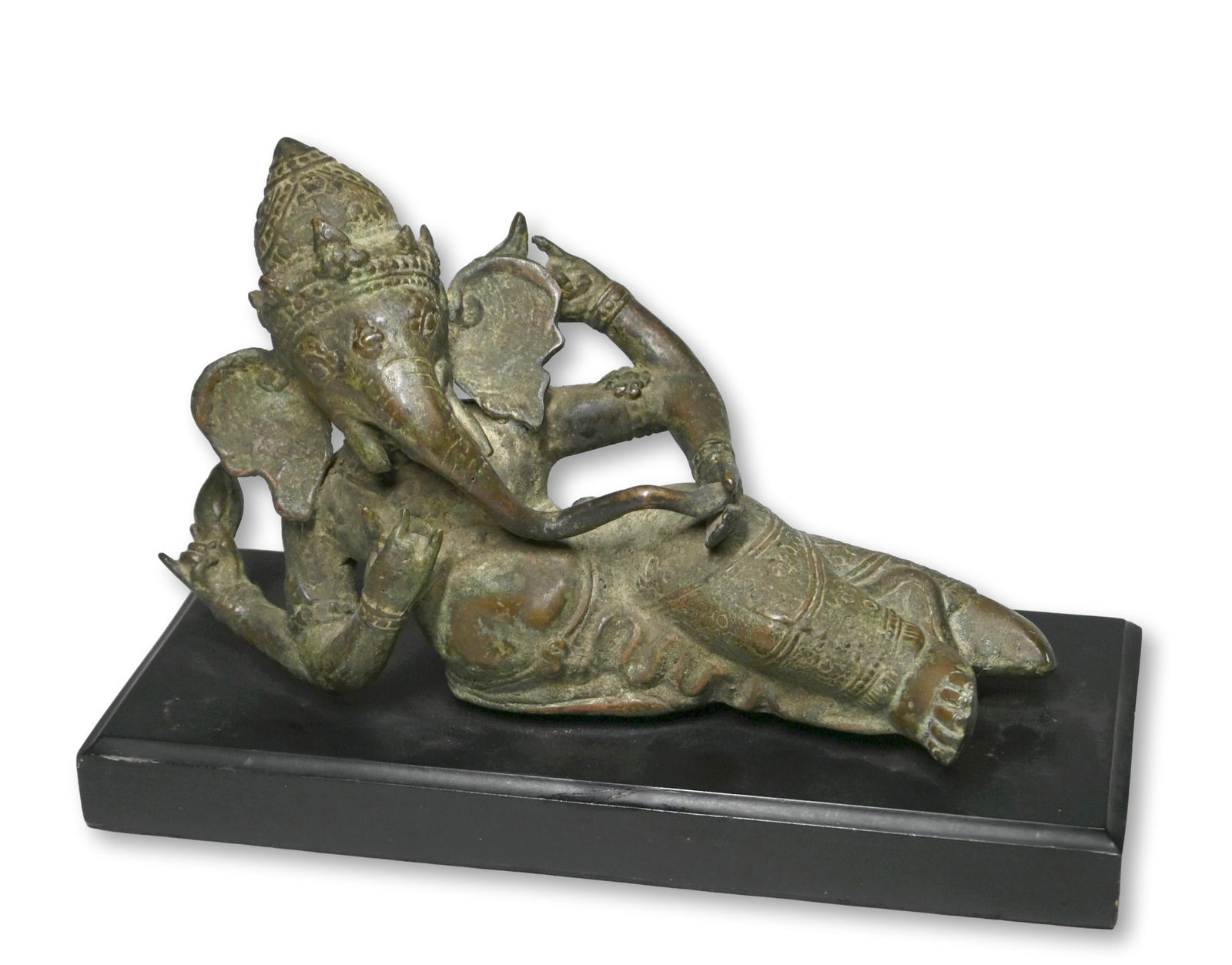A Reclining Ganesha Sculpture in Bronze (1 of 5)