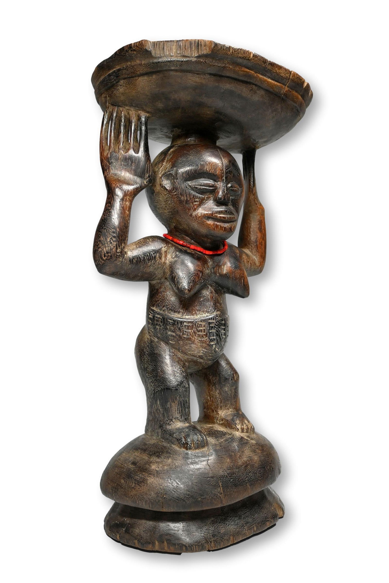 A Luba Caryatid Female Stool , Field Collected (1 of 2)