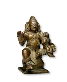 A Shiva and Parvati Bronze Sculpture
