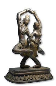 Antique Bronze Krishna & Radha Sculpture