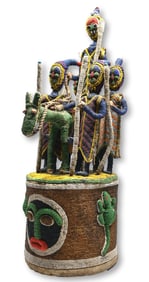 Elaborate Yoruba Horse and Rider Beaded Crown